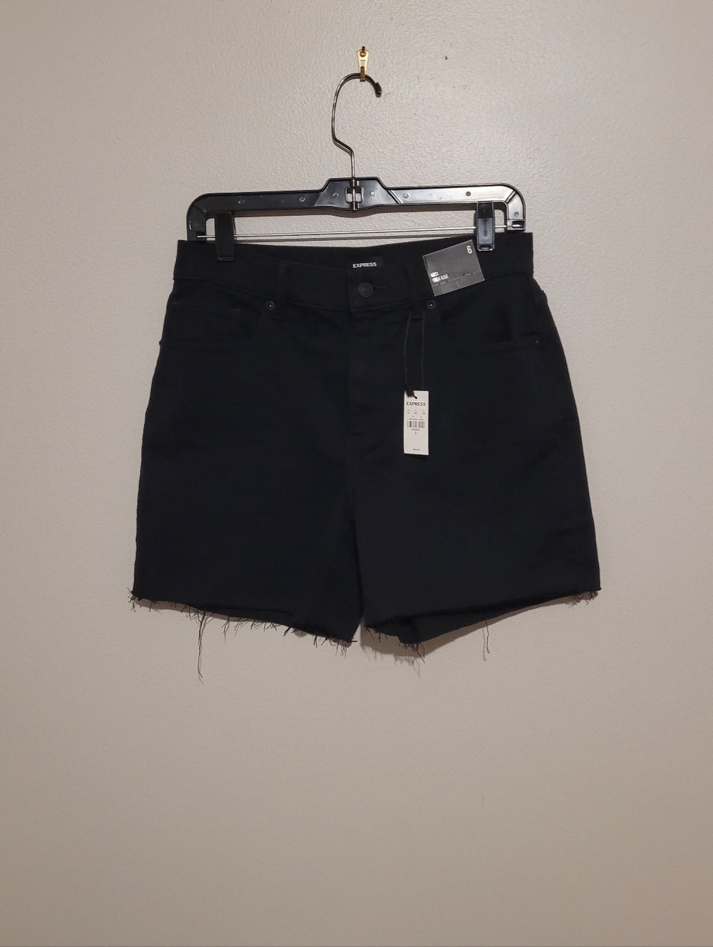 NWT Express Midi High Rise Black Jean Shorts